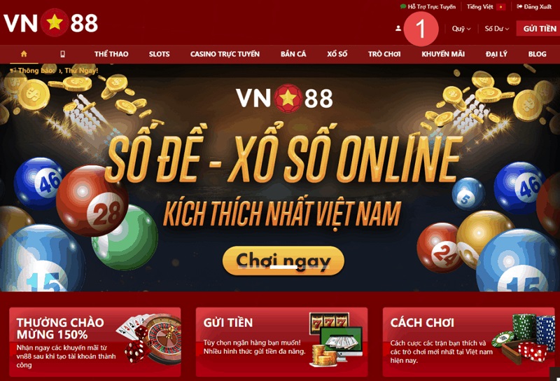 Hướng dẫn đăng ký tài khoản VN88 nhận 188K VNĐ